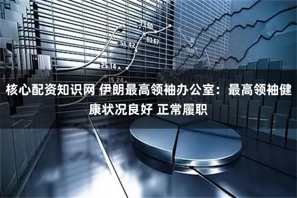 核心配资知识网 伊朗最高领袖办公室：最高领袖健康状况良好 正常履职